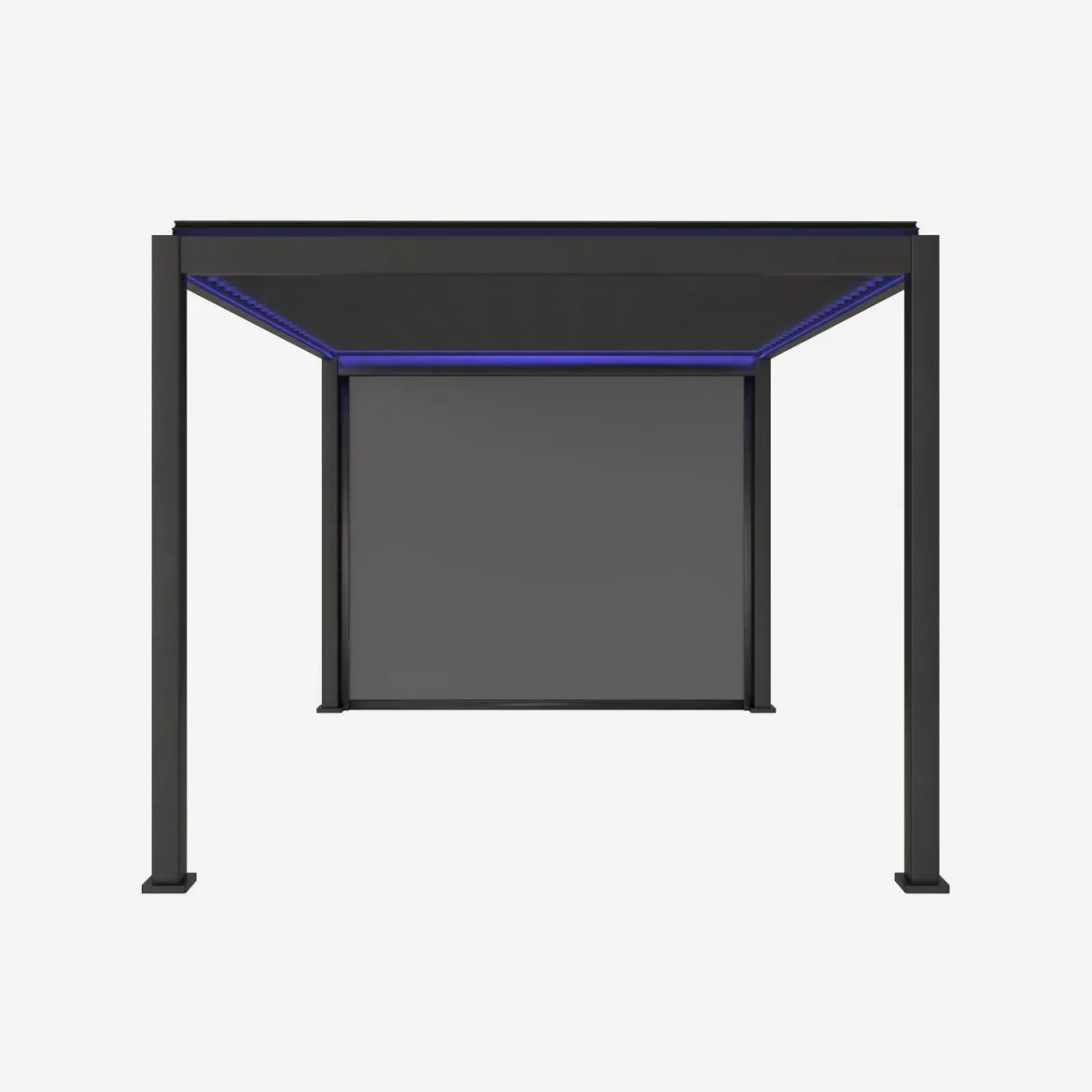 Pergola bioclimatica 3x4m motorizzata in alluminio LED + 1 tenda 3m