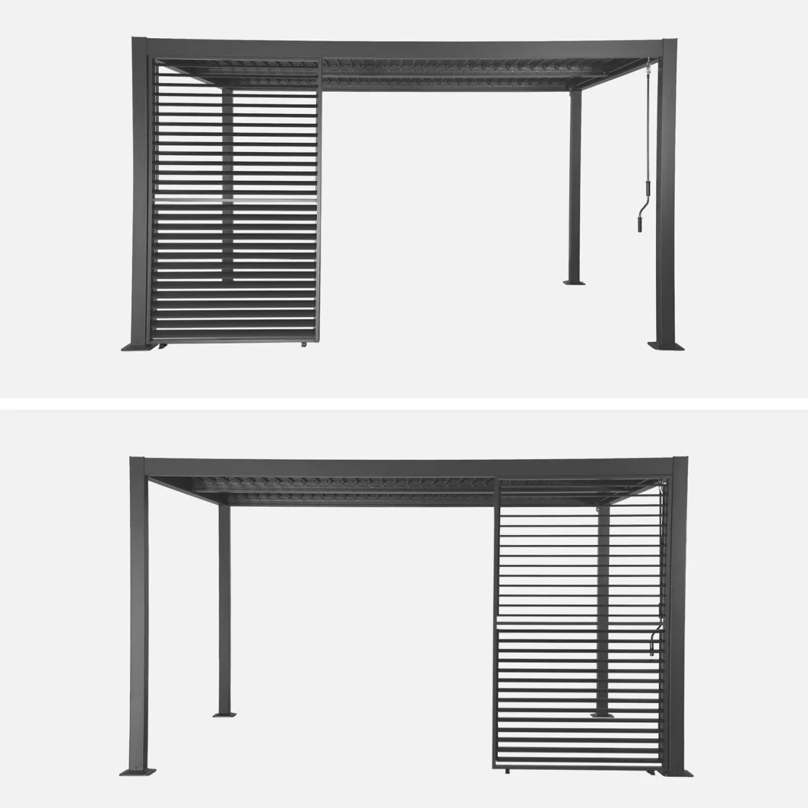 Persiana a lamelle orientabili 1.3m per pergola Palace