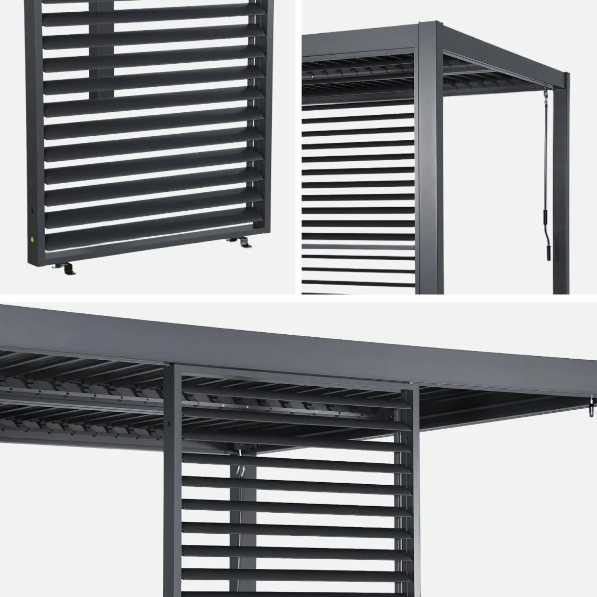 Persiana con lamelle orientabili 1m in alluminio per pergola bioclimatica