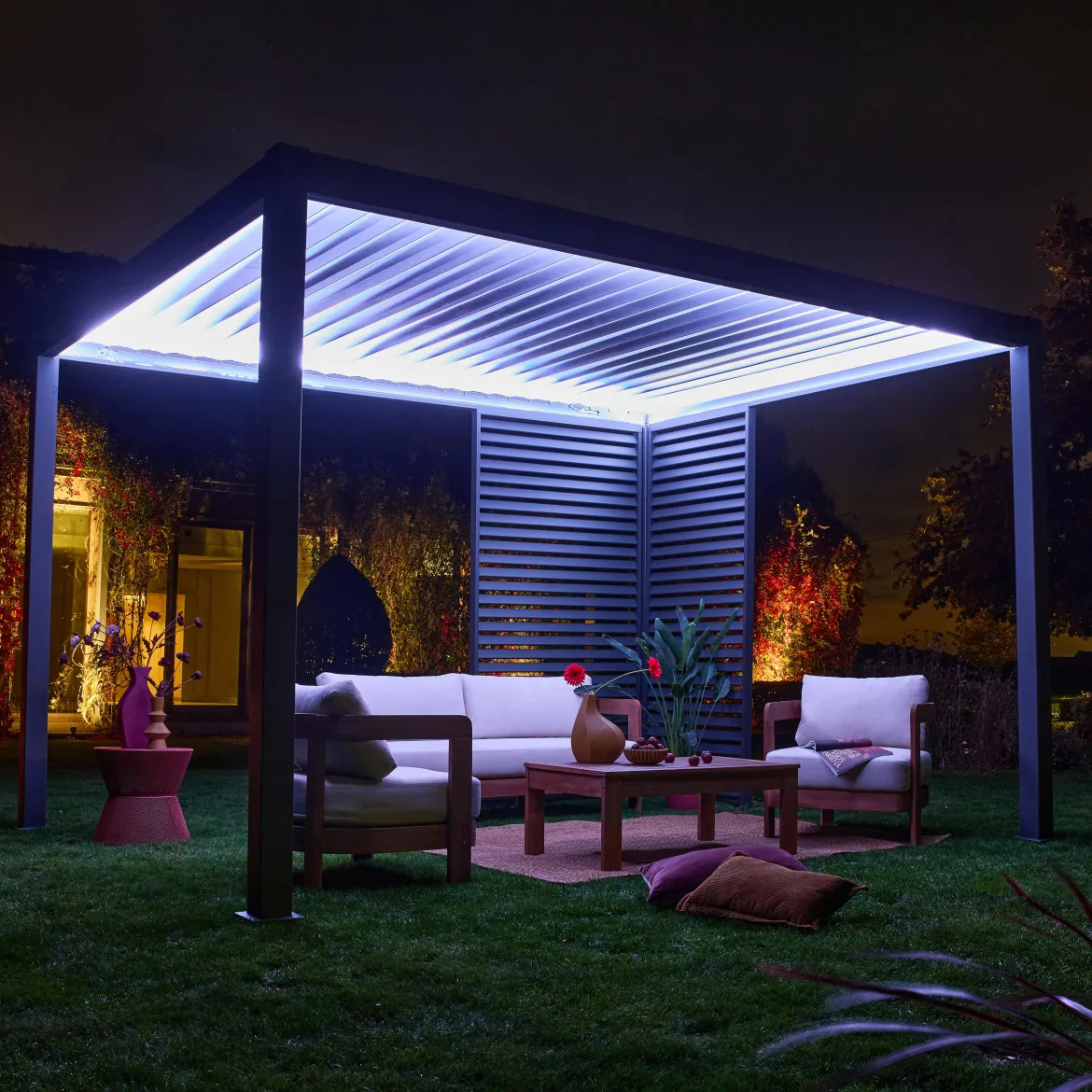 Persiana in alluminio da 1.3m per pergola a lamelle Triomphe