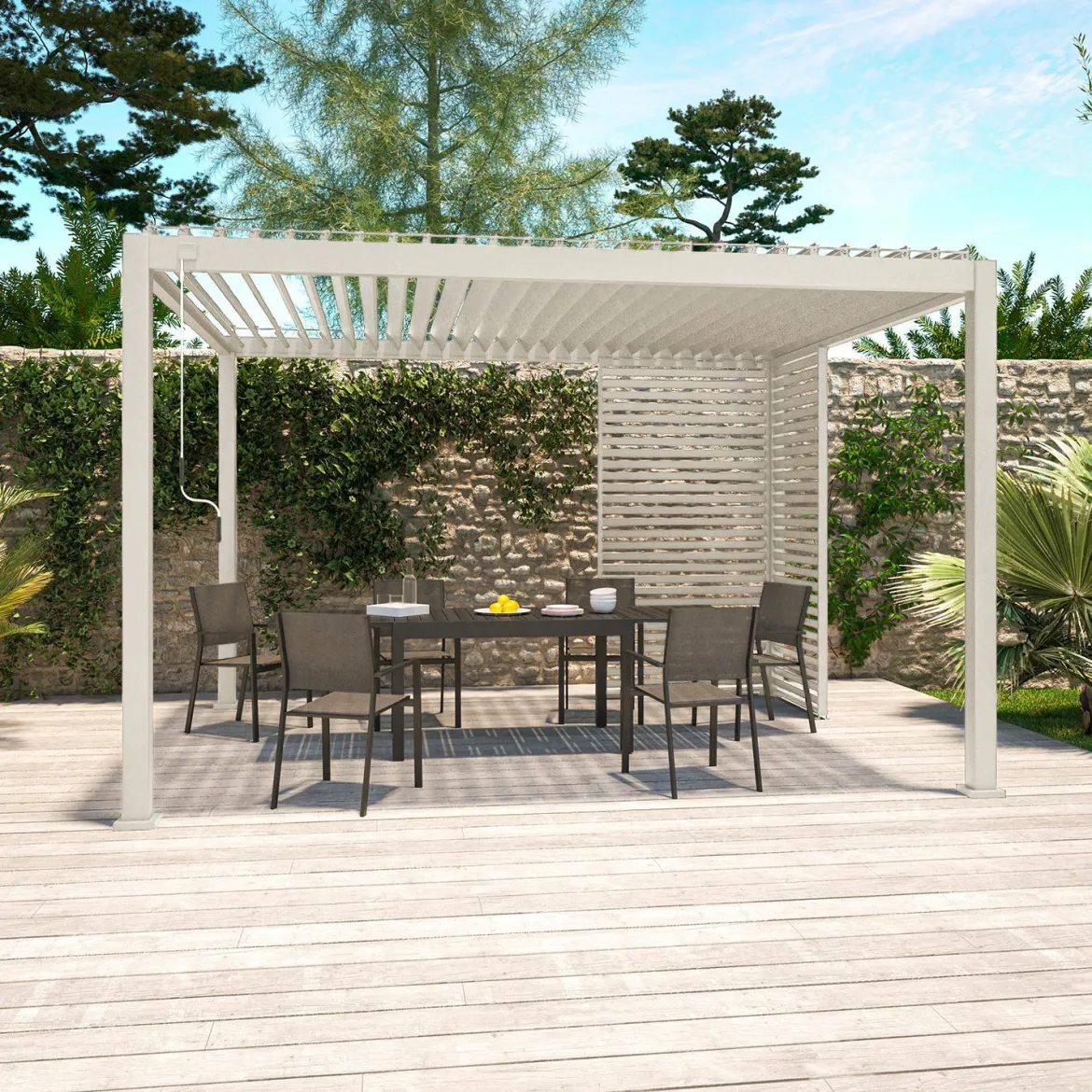 Persiana in alluminio da 1.3m per pergola a lamelle Triomphe