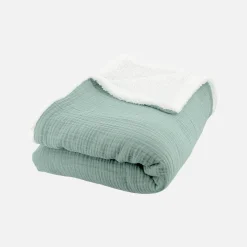 Plaid Sherpa e mussola di cotone , 170cm