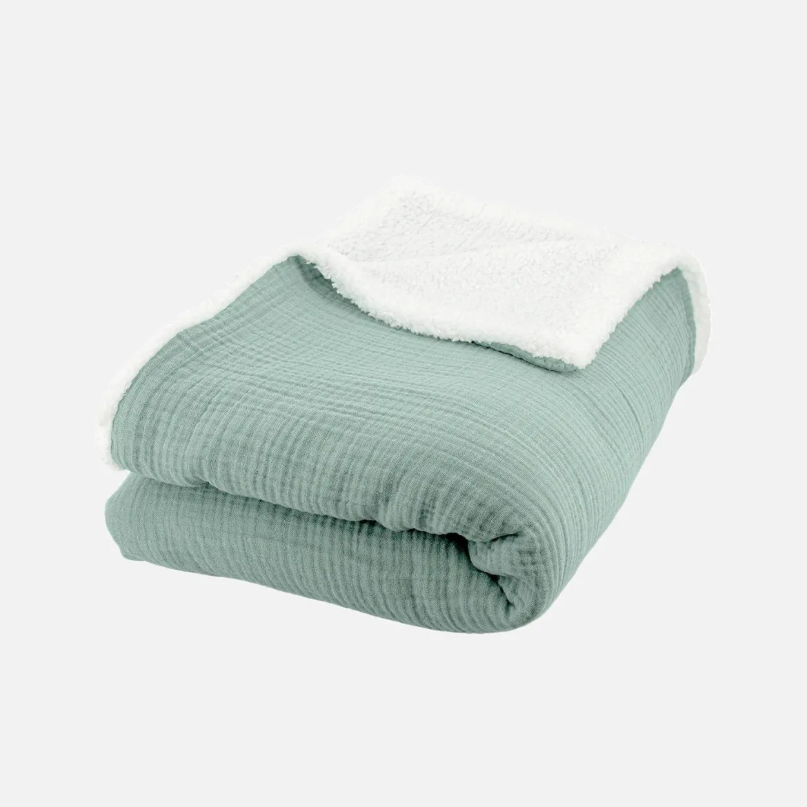 Plaid Sherpa e mussola di cotone , 170cm