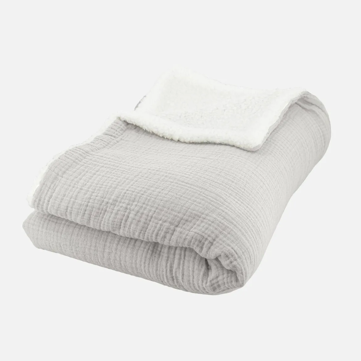 Plaid Sherpa e mussola di cotone , 170cm