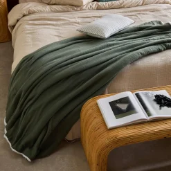 Plaid Sherpa e mussola di cotone , 170cm