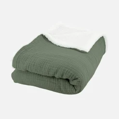 Plaid Sherpa e mussola di cotone , 170cm