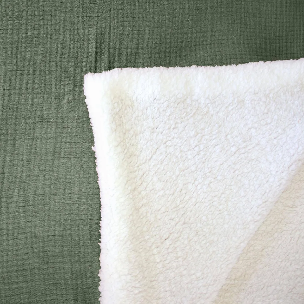 Plaid Sherpa e mussola di cotone , 170cm