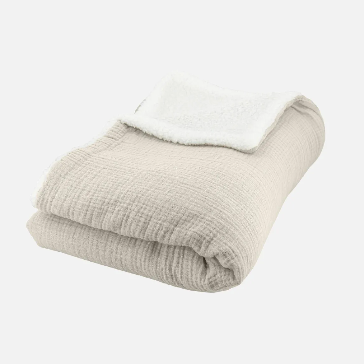 Plaid Sherpa e mussola di cotone , 170cm