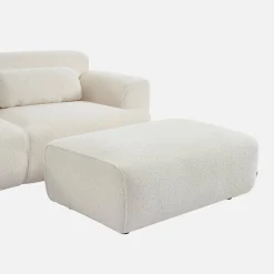 Poggiapiedi per divano Wallas bouclé, 3 posti