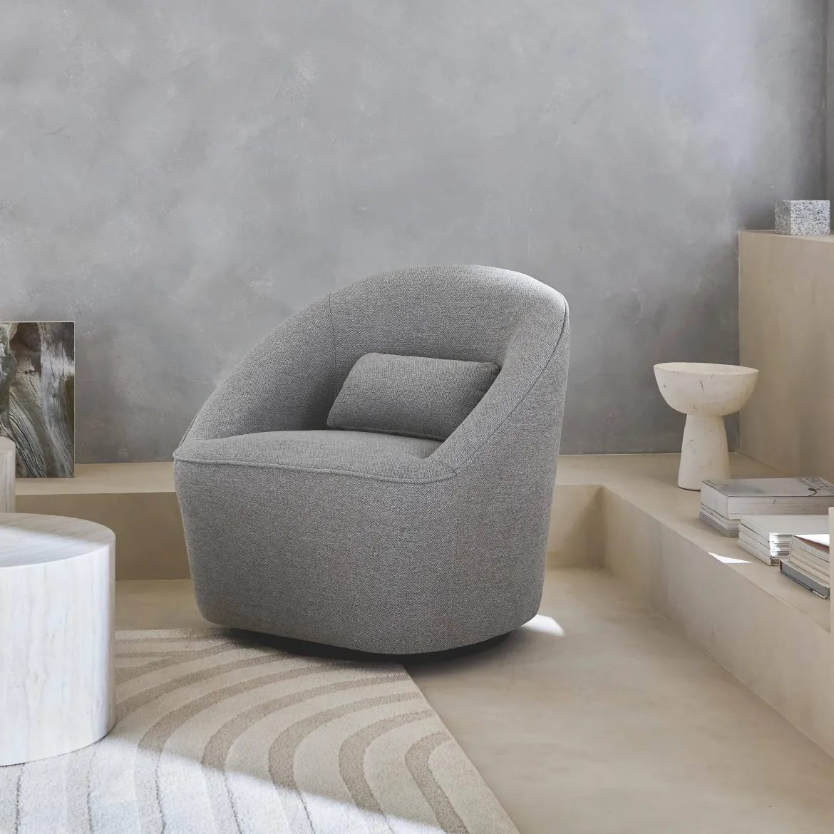 Poltrona girevole 360° con cuscino
