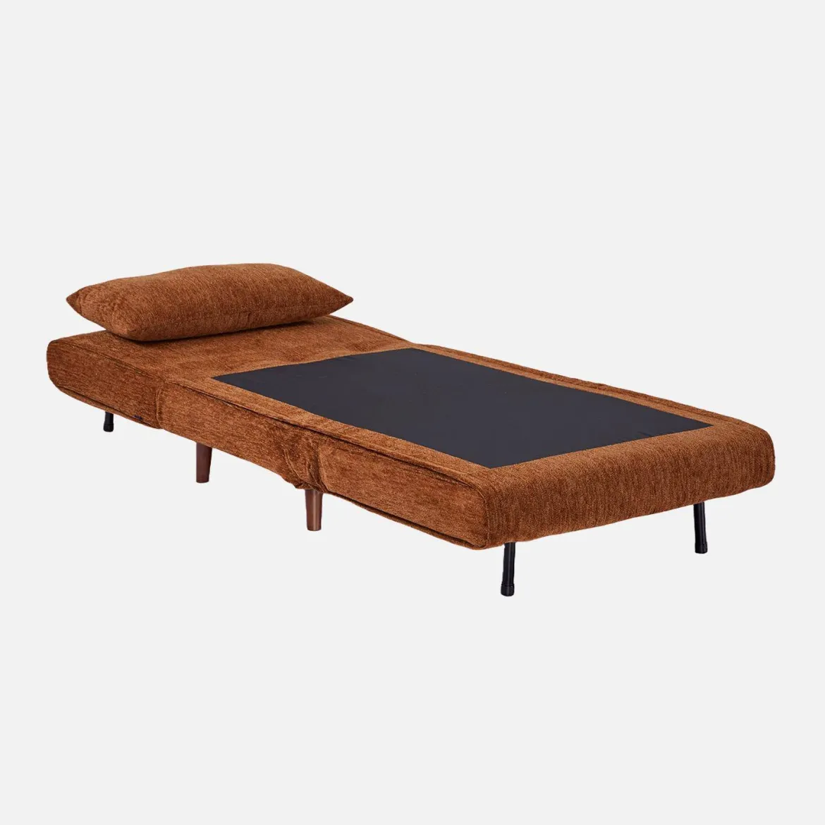 Poltrona letto convertibile in tessuto ciniglia