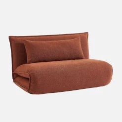 Poltrona letto convertibile bouclé strutturata, 2 posti