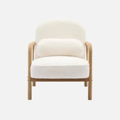 Poltrona scandinava arrotondata in legno di hevea