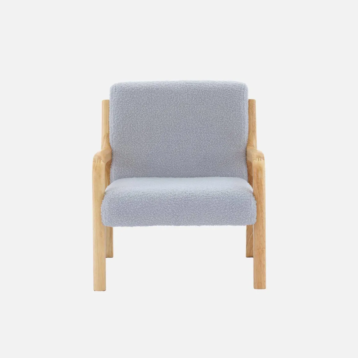 Poltrona scandinava per bambini in tessuto bouclé e legno