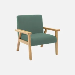 Poltrona scandinava per bambini in velluto a coste e legno di hevea