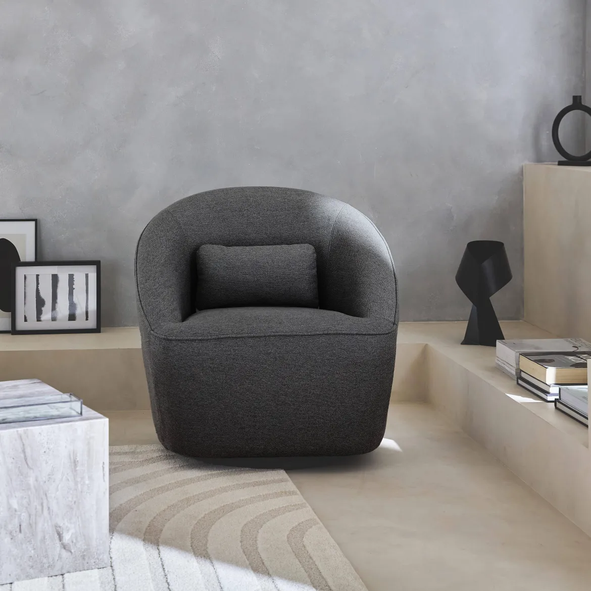 Poltrona girevole 360° con cuscino