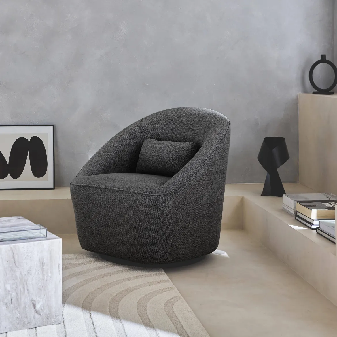 Poltrona girevole 360° con cuscino