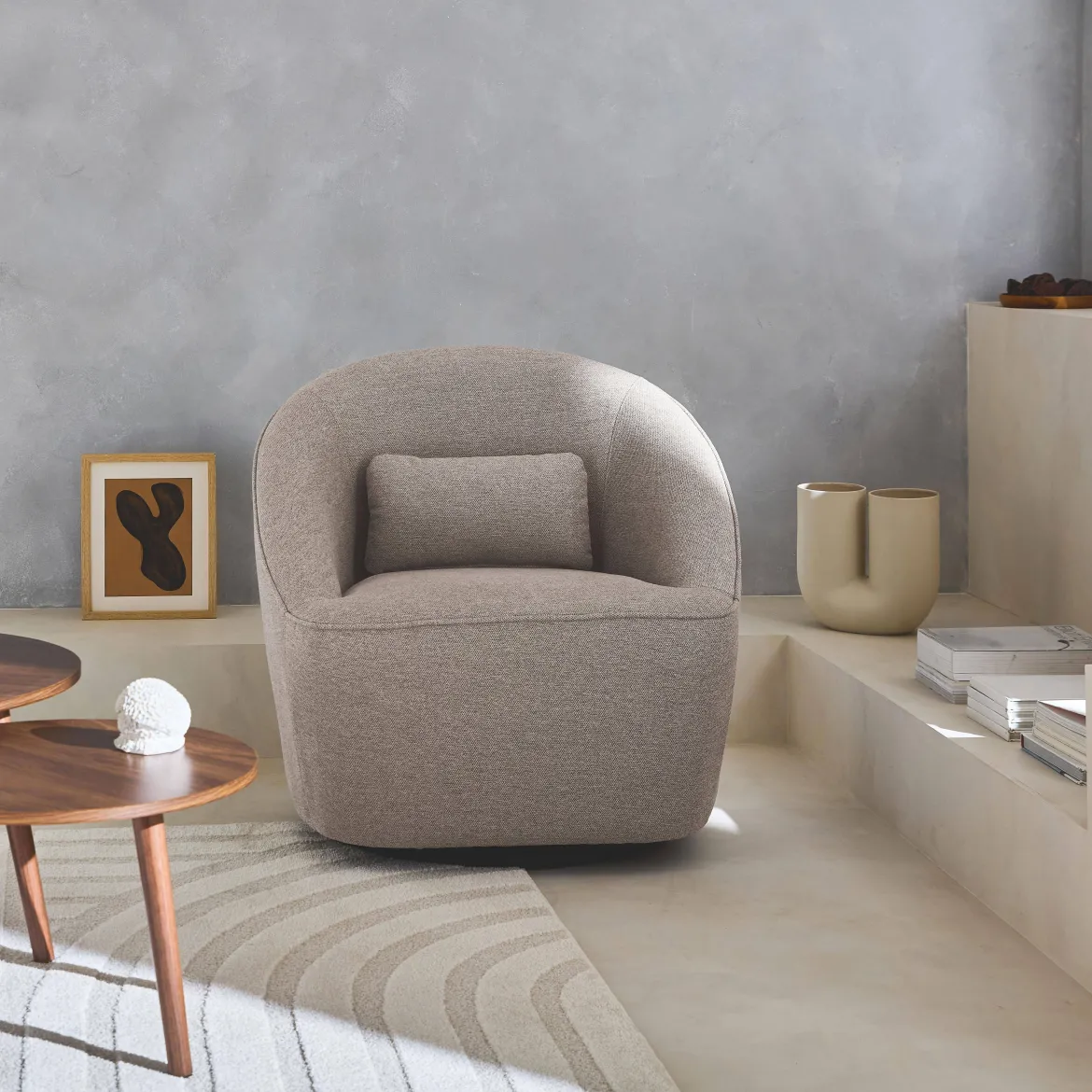 Poltrona girevole 360° con cuscino