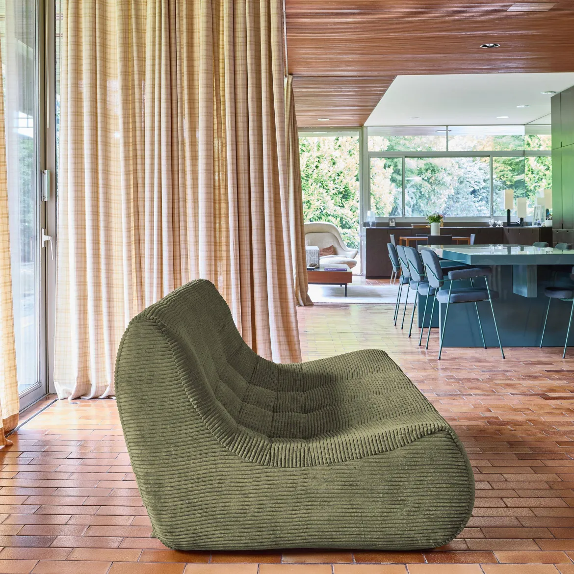 Poltrona in velluto a coste, 3 posti