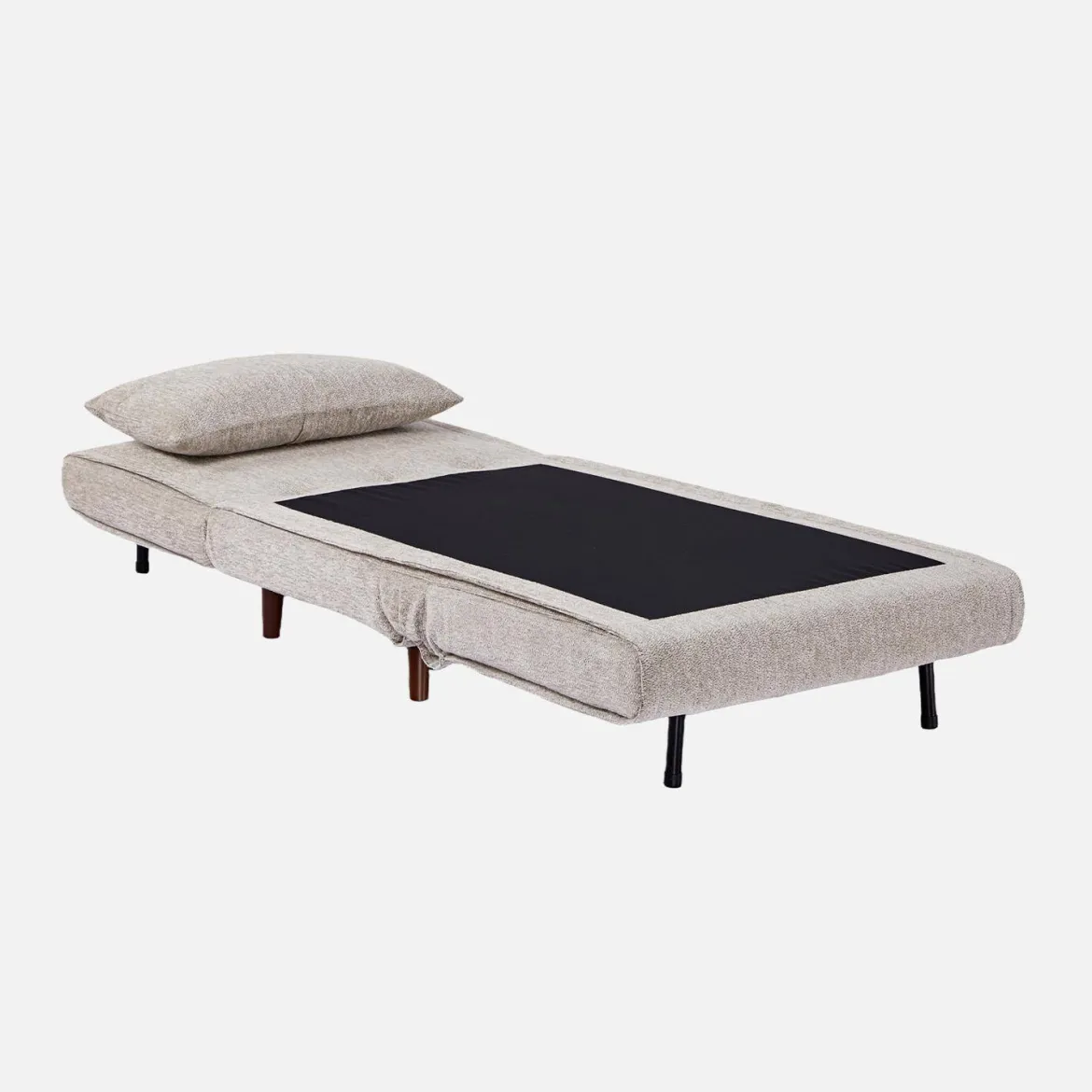 Poltrona letto convertibile in tessuto ciniglia