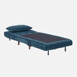 Poltrona letto convertibile in tessuto ciniglia