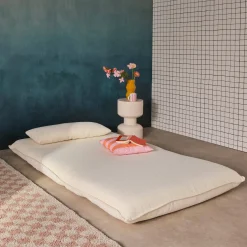 Poltrona letto convertibile bouclé strutturata, 2 posti