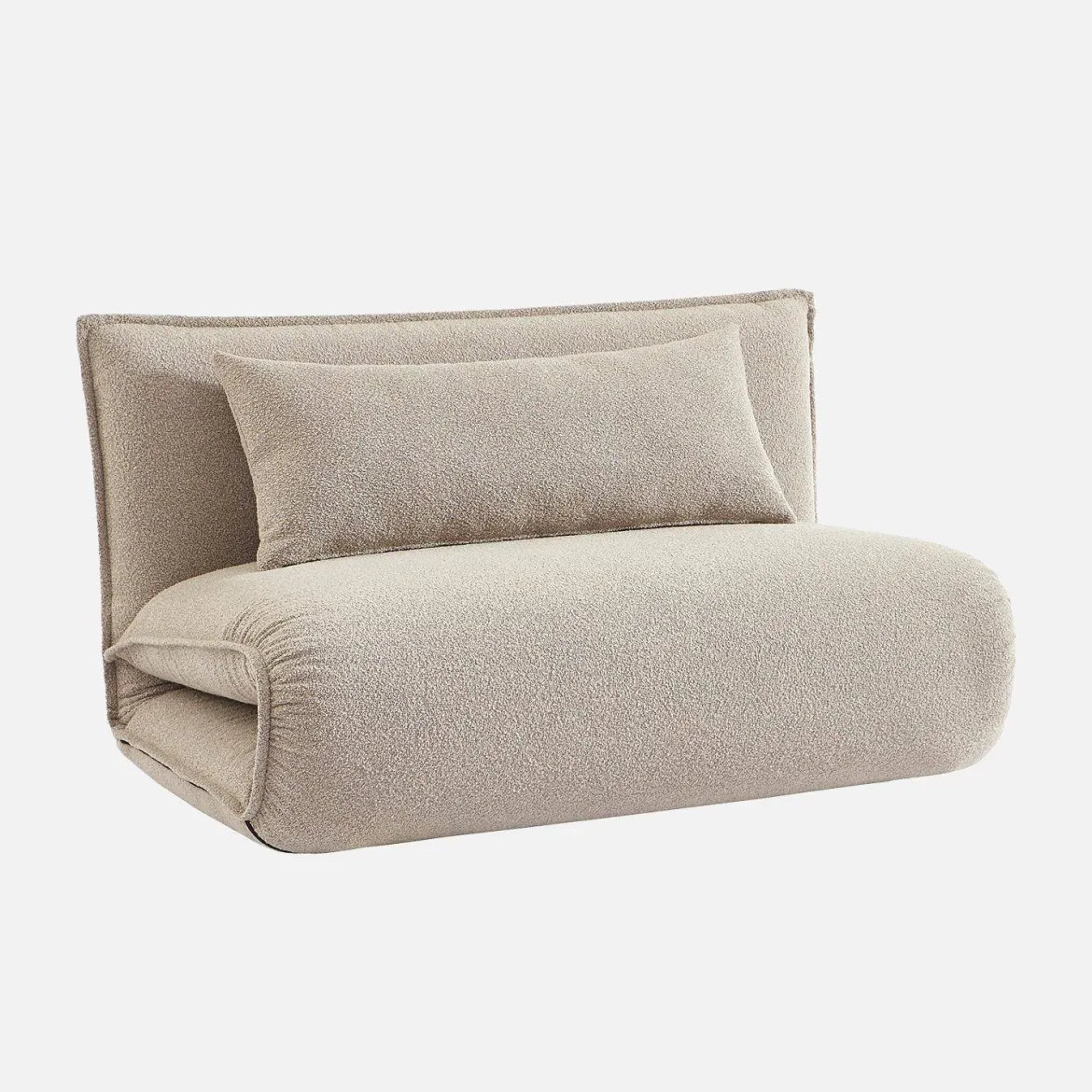 Poltrona letto convertibile bouclé strutturata, 2 posti