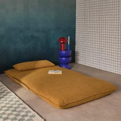 Poltrona letto convertibile bouclé strutturata, 2 posti