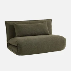Poltrona letto convertibile bouclé strutturata, 2 posti