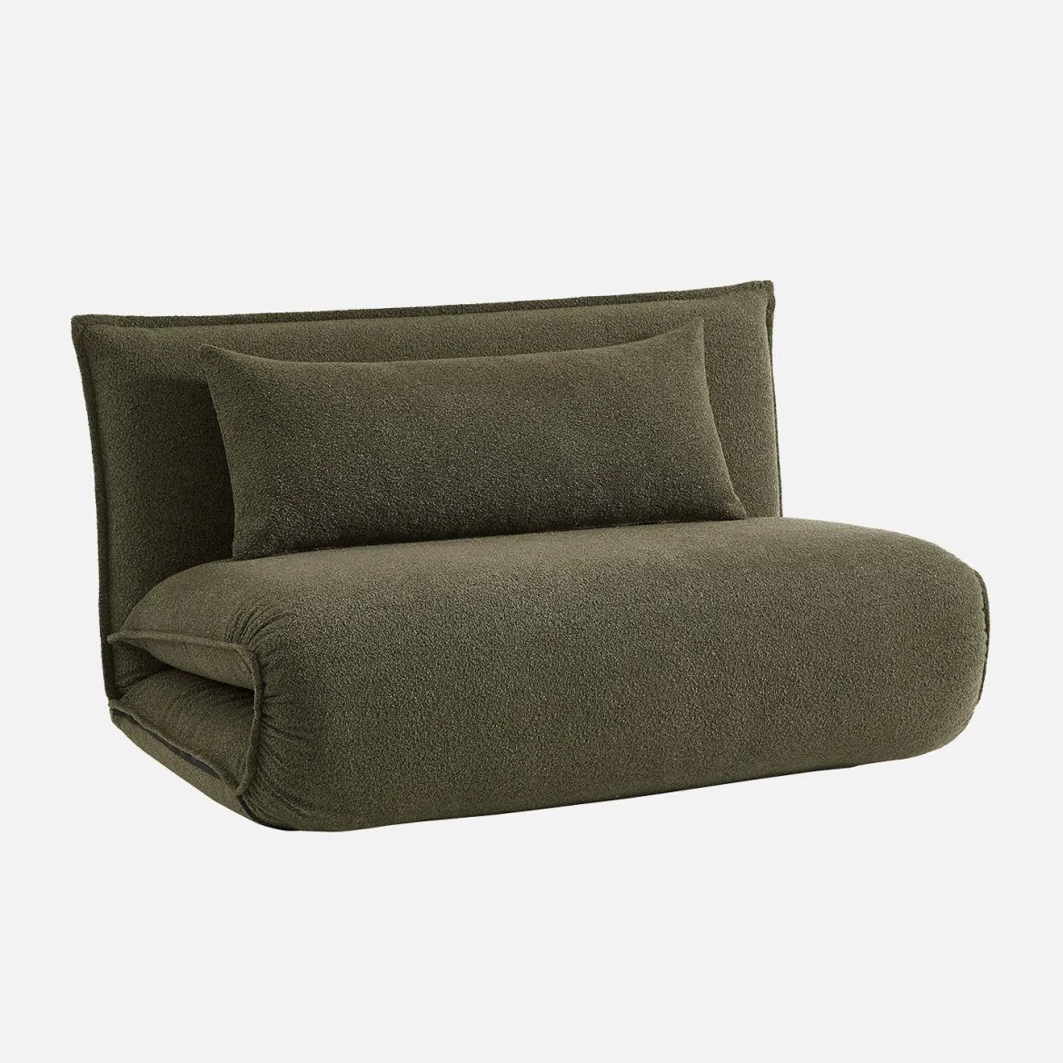 Poltrona letto convertibile bouclé strutturata, 2 posti