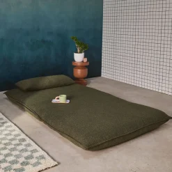 Poltrona letto convertibile bouclé strutturata, 2 posti