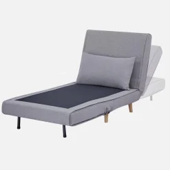 Poltrona letto convertibile tessuto con piedi in legno