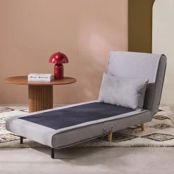 Poltrona letto convertibile tessuto con piedi in legno