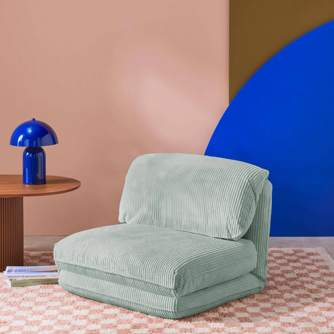 Poltrona letto convertibile velluto a coste grosse coste