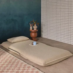 Poltrona letto trasformabile bouclé testurizzato