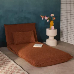 Poltrona letto trasformabile bouclé testurizzato
