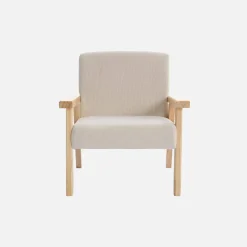 Poltrona scandinava per bambini in velluto a coste e legno di hevea