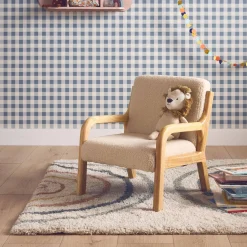 Poltrona scandinava per bambini in tessuto bouclé e legno