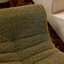 Poltrona senza braccioli in tessuto effetto alpaca