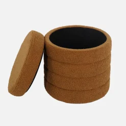 Pouf contenitore in bouclé