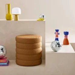 Pouf contenitore in bouclé