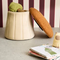 Pouf per bambini a fungo con contenitore