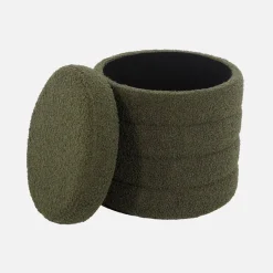 Pouf contenitore in bouclé