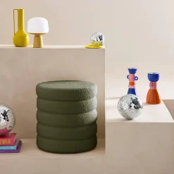 Pouf contenitore in bouclé