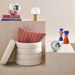 Pouf contenitore in bouclé