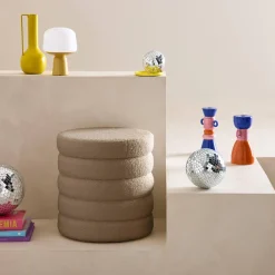 Pouf contenitore in bouclé