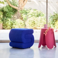 Pouf in bouclé
