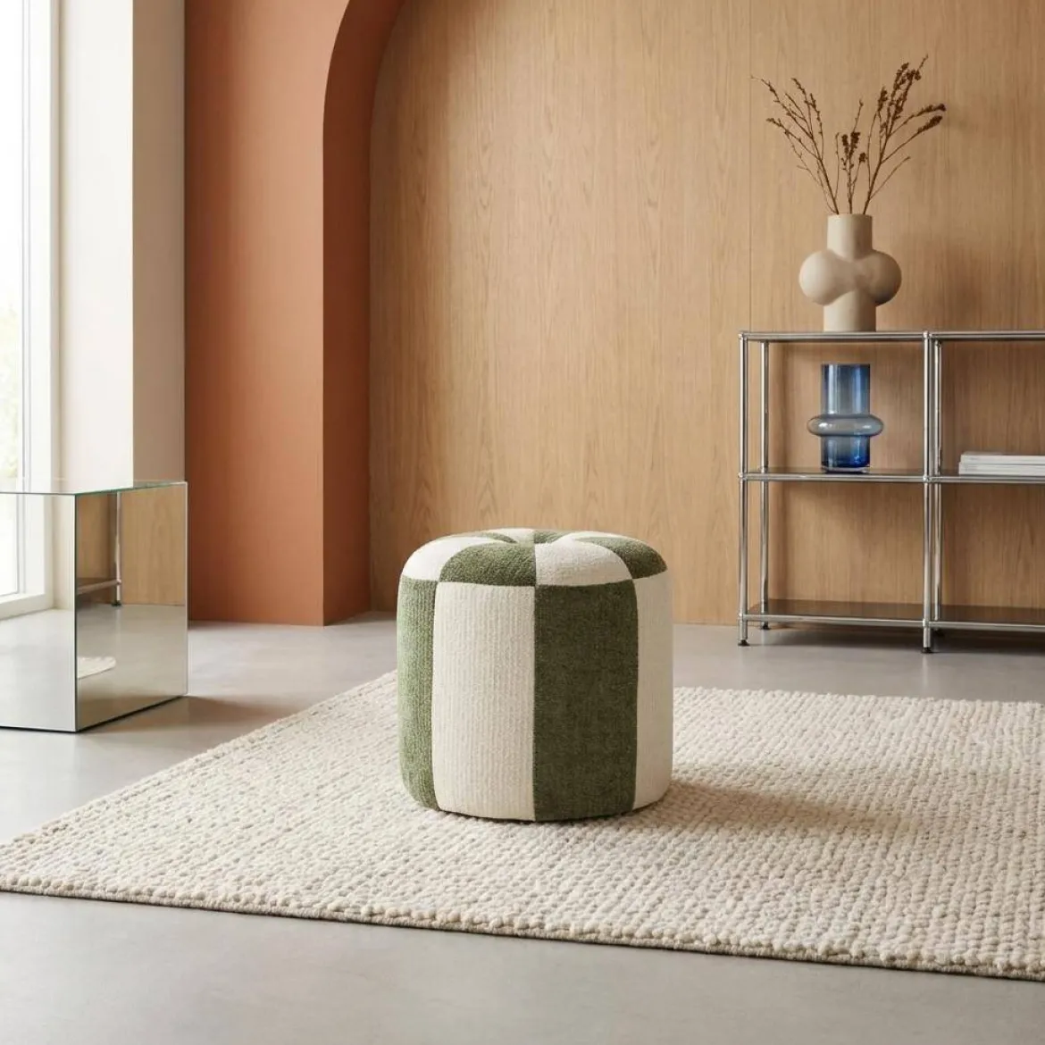 Pouf per bambini in tessuto ciniglia
