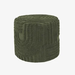 Pouf rotondo in bouclé testurizzato