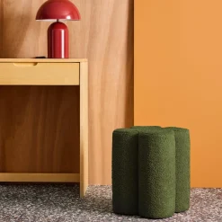 Pouf trifoglio in bouclé